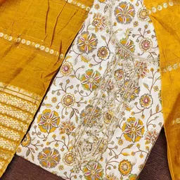 DIVASTRI Floral Printed Beads & Stones Unstitched Dress Material-picture-22