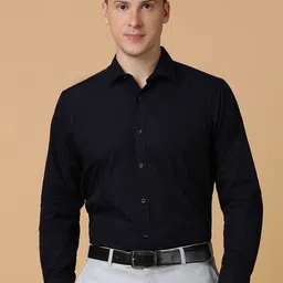 TABARD Men Spread Collar Solid Cotton Formal Shirt-image-28