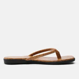 glitchez Women Snake Skin Print Open Toe Flats image 4