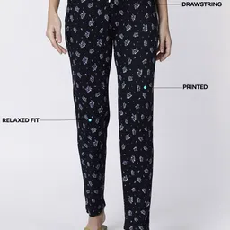 Kryptic Pack Of 2 Printed Cotton Mid-Rise Lounge Pants image 5