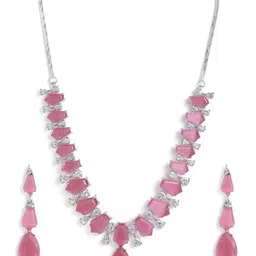Lavish Giftz Rhodium-Plated AD-Studded Jewellery Set-picture-43