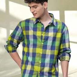 PRONK Men Relaxed Buffalo Checks Opaque Checked Casual Shirt-image-50