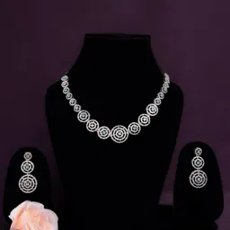 LA FILLE D'OR Silver-Plated Cubic Zirconia-Studded Jewellery Set image 3