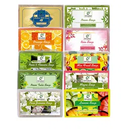 SPARSHAM-NATURE'S TOUCH Set Of 10 Rose Neem & Mixed Fruit Soap - 125 g Each image 3