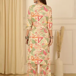 Anouk Rustic Women Printed Regular Pure Cotton Kurta with Palazzos image 4