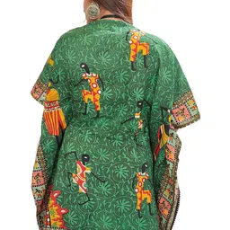 Exotic India Women Printed Short Kaftan with Dori at Waist image 2