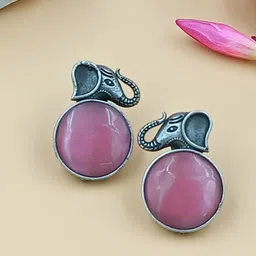 BLACKBOX Oxidised Artificial Stone Studded Earring image 4