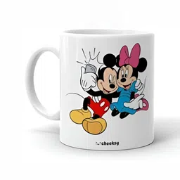 Mr UVD White & Blue Cartoon Characters Printed Ceramic Glossy Mug -350 ml-picture-30