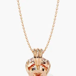 VALANOVA BIS Hallmark 18KT Rose Gold Diamond Studded Pendant - 1.35 gm image 2