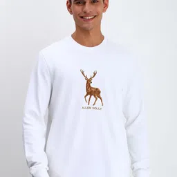 Allen Solly Men Graphic Printed Round Neck Cotton Pullover Sweatshirt image 1