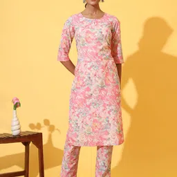 AURELIA Women Floral Printed Kurta with Trouser-image-32