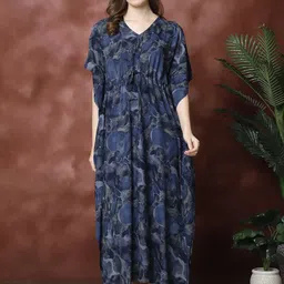Boston Club Printed Maxi Kaftan Nightdress-image-96