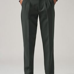 Banana Club Men Deep Slate Green Pleated Gurkha Pant Trousers-picture-6