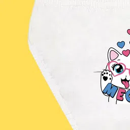 NUSYL Girl Pack Of 4 Bunny & Kitty Printed Pure Cotton Basic BriefsNUGCBRFPO4.0012 image 4