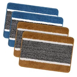 Kuber Industries Maroon & Blue 4 Pieces Textured Anti-Skid Microfiber Door Mats image 3