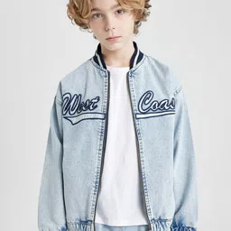 DeFacto Boys Washed Crop Denim Jacket with Patchwork-picture-53