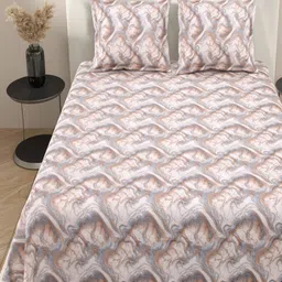 INDRA'S Multicoloured & Cream-Coloured 250 TC King Bedsheet with 2 Pillow Covers image 5