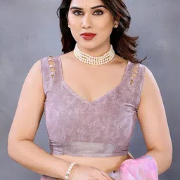 Panzora Woven Design Floral Printed Zari Saree With Unstitched Blouse Piece image 2