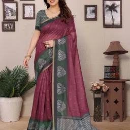 vj fashion Ethnic Motifs Zari Silk Cotton Chanderi Saree-picture-12