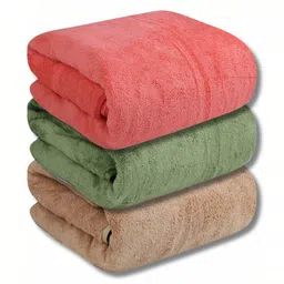 Fezora Beige & Green 3 450 GSM Bath Towel-picture-50