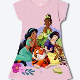 Wear Your Mind Girls Cartoon Characters Printed Cap SleevesA-Line Dress-picture-14