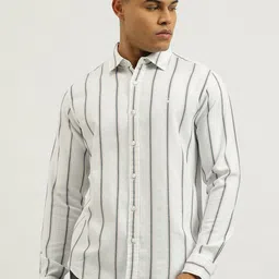 United Colors of Benetton Men Slim Fit Vertical Striped Spread Collar Cotton Casual Shirt-picture-28