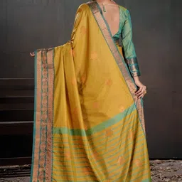 PEENGAX Woven Design Zari Silk Blend Handloom Kanjeevaram Saree image 5