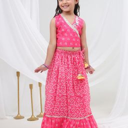 LIL DRAMA Girls Printed Ready To Wear Lehenga & Choli-picture-35
