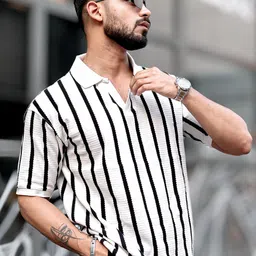Maniac Men Polo Collar Monochrome T-shirt image 3