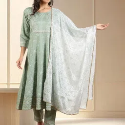 Jeff co-op Women Floral Printed Regular Kurta Sets With Dupatta-picture-10