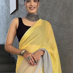 HERE&NOW Pure Chiffon Ready to Wear Jamdani Saree image 2