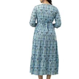 DEVEK Floral Print Puff Sleeve Maternity Fit & Flare Maxi Dress image 5