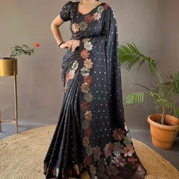 AAVEE Floral Silk Blend Saree-picture-24