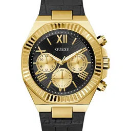GUESS Men Equity Textured Round Dial & Straps Analogue Watch 50 m Water Resistance-image-17