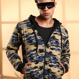 Campus Sutra Men Camouflage Windcheater Bomber Jacket image 5