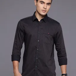 Louis Philippe Sport Super Slim Fit Striped Pure Cotton Casual Shirt-picture-36