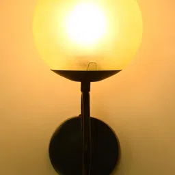 1ST TIME Yellow & Black Glass Spherical Shaped Wall Lamp image 5
