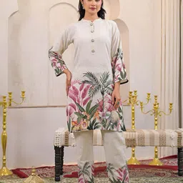 AUTUMN LANE Women Embroidered Kurta & Trousers Co-Ord Set-picture-16
