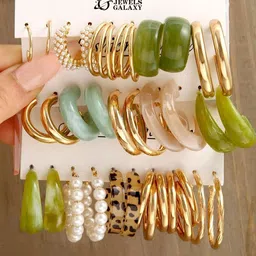 Jewels Galaxy Contemporary Half Hoop Earrings-image-81