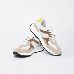 Snitch Men Beige & White Colourblocked Sneakers-picture-46