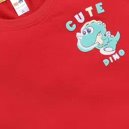 LITTLE NINJA Boys Printed Round Neck Pure Cotton Top With Shorts image 5