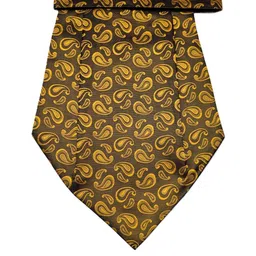 VOICI Men Gold & Brown Woven Design Cravat image 3