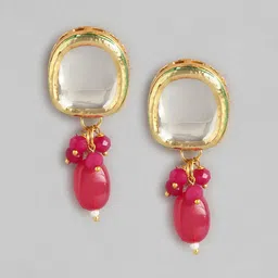 Anouk Women Gold-Plated Kundan Studded Layered Beaded Necklace with Earrings image 2