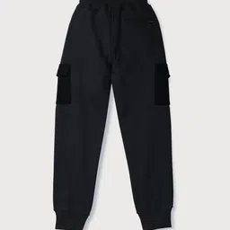 Gini and Jony Boys Black Solid 3 Pockets Cotton Joggers image 2