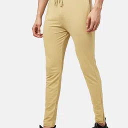 Ajile by Pantaloons Men Beige Solid Cotton Track Pants-image-93