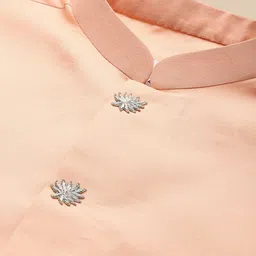 KISAH Mandarin Collar Pure Cotton Kurta With Churidar & Jacket image 2