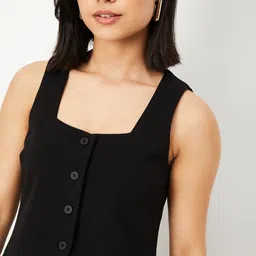 max Women Geometric Colourblocked Polyester Crop Tailored Jacket with Embroidered image 5