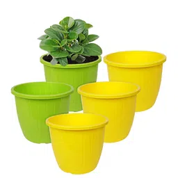 Kuber Industries Green & Yellow 5 Pieces Indoor Planters image 5