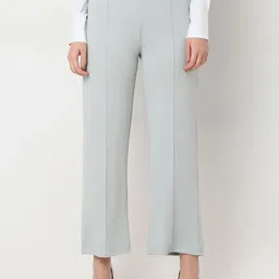 Smarty Pants Women Textured Comfort Flared Lint Free Trousers image 1