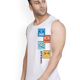 SLOWLORIS Men Pack Of 2 Printed Round Neck Gym Vests image 5